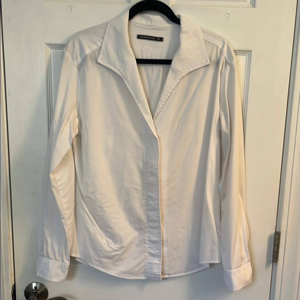 White Button-Up Women's Top
